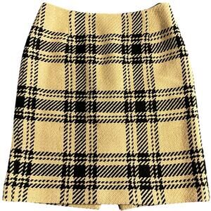 Women's Ann Taylor THE LOFT Size 8 - 78% Wool Lined Mid Skirt Beige Black